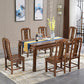 Traditional Style Solid Wood Dining Room Set with Fixed Rectangle Shape Table and 4 Legs Base 7 Piece Set Clearhalo 'Dining Room Sets' 'Dining Tables & Seating' 'dining_room_set' 'furn' 'furn_dining_room_set' 'Furniture' 'furniture_dining_room_set' 'Kitchen & Dining Furniture' 'kitchen&dining_furn' 'kitchen' 3474376
