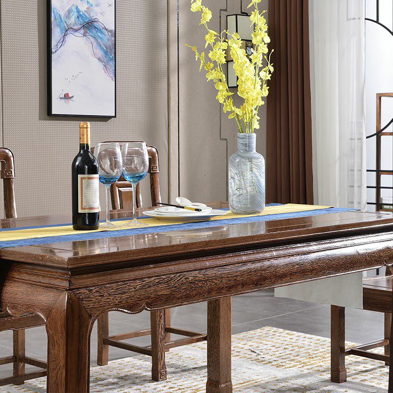 Traditional Style Solid Wood Dining Room Set with Fixed Rectangle Shape Table and 4 Legs Base Clearhalo 'Dining Room Sets' 'Dining Tables & Seating' 'dining_room_set' 'furn' 'furn_dining_room_set' 'Furniture' 'furniture_dining_room_set' 'Kitchen & Dining Furniture' 'kitchen&dining_furn' 'kitchen' 3474380