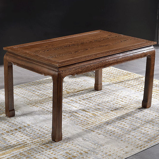 Traditional Style Solid Wood Dining Room Set with Fixed Rectangle Shape Table and 4 Legs Base Clearhalo 'Dining Room Sets' 'Dining Tables & Seating' 'dining_room_set' 'furn' 'furn_dining_room_set' 'Furniture' 'furniture_dining_room_set' 'Kitchen & Dining Furniture' 'kitchen&dining_furn' 'kitchen' 3474386