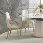 Glam Sintered Stone Dining Room Set with Round Table Space-Saving Design Dining Table Furniture Clearhalo 'Dining Room Sets' 'Dining Tables & Seating' 'dining_room_set' 'furn' 'furn_dining_room_set' 'Furniture' 'furniture_dining_room_set' 'Kitchen & Dining Furniture' 'kitchen&dining_furn' 'kitchen' 3474419