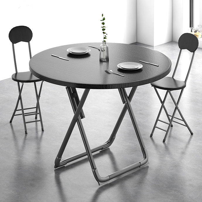 Modern Style Kitchen Dining Set Wood Top Dining Furniture Set with Double Pedestal Base Black Round Clearhalo 'Dining Room Sets' 'Dining Tables & Seating' 'dining_room_set' 'furn' 'furn_dining_room_set' 'Furniture' 'furniture_dining_room_set' 'Kitchen & Dining Furniture' 'kitchen&dining_furn' 'kitchen' 3474427