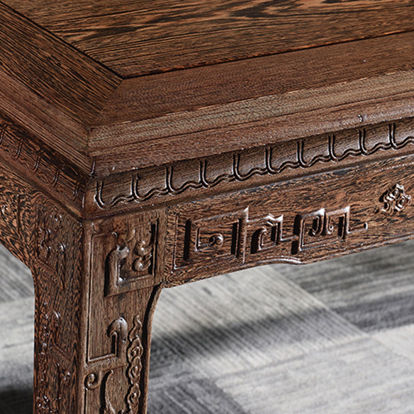 Traditional Style Solid Wood Dining Set with Fixed Table and 4 Legs Base for Home Use Clearhalo 'Dining Room Sets' 'Dining Tables & Seating' 'dining_room_set' 'furn' 'furn_dining_room_set' 'Furniture' 'furniture_dining_room_set' 'Kitchen & Dining Furniture' 'kitchen&dining_furn' 'kitchen' 3474463