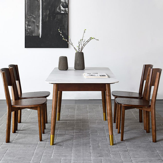 Minimalist Rectangular Dining Table Set Extendable Dining Table Set with Trestle Base Clearhalo 'Dining Room Sets' 'Dining Tables & Seating' 'dining_room_set' 'furn' 'furn_dining_room_set' 'Furniture' 'furniture_dining_room_set' 'Kitchen & Dining Furniture' 'kitchen&dining_furn' 'kitchen' 3474531
