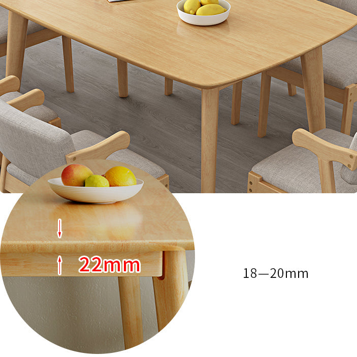 Contemporary Rectangle Shape Solid Wood Dining Set Khaki Standard Dining Set for Kitchen Clearhalo 'Dining Room Sets' 'Dining Tables & Seating' 'dining_room_set' 'furn' 'furn_dining_room_set' 'Furniture' 'furniture_dining_room_set' 'Kitchen & Dining Furniture' 'kitchen&dining_furn' 'kitchen' 3474557
