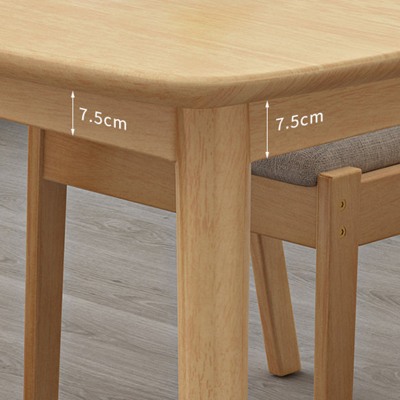 Contemporary Rectangle Shape Solid Wood Dining Set Khaki Standard Dining Set for Kitchen Clearhalo 'Dining Room Sets' 'Dining Tables & Seating' 'dining_room_set' 'furn' 'furn_dining_room_set' 'Furniture' 'furniture_dining_room_set' 'Kitchen & Dining Furniture' 'kitchen&dining_furn' 'kitchen' 3474558