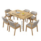 Contemporary Rectangle Shape Solid Wood Dining Set Khaki Standard Dining Set for Kitchen Clearhalo 'Dining Room Sets' 'Dining Tables & Seating' 'dining_room_set' 'furn' 'furn_dining_room_set' 'Furniture' 'furniture_dining_room_set' 'Kitchen & Dining Furniture' 'kitchen&dining_furn' 'kitchen' 3474564