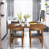 Country Style Fixed Solid Wood Dining Room Table with 2 Black Metallic Legs for Kitchen Set Clearhalo 'Dining Room Sets' 'Dining Tables & Seating' 'dining_room_set' 'furn' 'furn_dining_room_set' 'Furniture' 'furniture_dining_room_set' 'Kitchen & Dining Furniture' 'kitchen&dining_furn' 'kitchen' 3474566