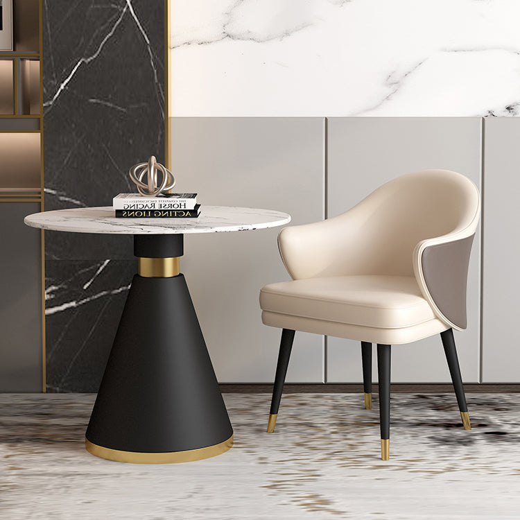 Scandinavian Sintered Stone Dining Set with Pedestal Base Dining Furniture for Home Use Clearhalo 'Dining Room Sets' 'Dining Tables & Seating' 'dining_room_set' 'furn' 'furn_dining_room_set' 'Furniture' 'furniture_dining_room_set' 'Kitchen & Dining Furniture' 'kitchen&dining_furn' 'kitchen' 3474588