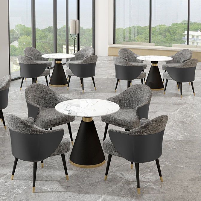Scandinavian Sintered Stone Dining Set with Pedestal Base Dining Furniture for Home Use Clearhalo 'Dining Room Sets' 'Dining Tables & Seating' 'dining_room_set' 'furn' 'furn_dining_room_set' 'Furniture' 'furniture_dining_room_set' 'Kitchen & Dining Furniture' 'kitchen&dining_furn' 'kitchen' 3474590