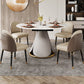 Modern Style Sintered Stone Round Dining Room Set Space-Saving Design Dining Table Furniture Clearhalo 'Dining Room Sets' 'Dining Tables & Seating' 'dining_room_set' 'furn' 'furn_dining_room_set' 'Furniture' 'furniture_dining_room_set' 'Kitchen & Dining Furniture' 'kitchen&dining_furn' 'kitchen' 3474595