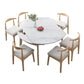 Traditional Sintered Stone Top Dining Set with 4 Brown Solid Wood Legs for Dining Furniture Clearhalo 'Dining Room Sets' 'Dining Tables & Seating' 'dining_room_set' 'furn' 'furn_dining_room_set' 'Furniture' 'furniture_dining_room_set' 'Kitchen & Dining Furniture' 'kitchen&dining_furn' 'kitchen' 3474609