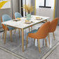 Scandinavian Style Dining Room Set Sintered Stone Top Dinette Set with Metal 4 Legs Base Clearhalo 'Dining Room Sets' 'Dining Tables & Seating' 'dining_room_set' 'furn' 'furn_dining_room_set' 'Furniture' 'furniture_dining_room_set' 'Kitchen & Dining Furniture' 'kitchen&dining_furn' 'kitchen' 3474615