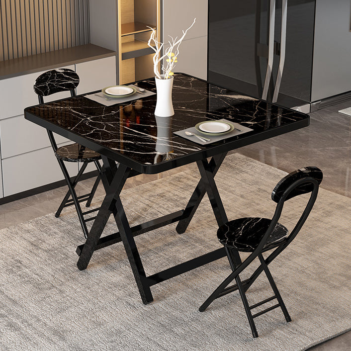 Modern Style Solid Wood Dining Set with Double Pedestal Base Dinette Set for Home Black 3 Piece Set Clearhalo 'Dining Room Sets' 'Dining Tables & Seating' 'dining_room_set' 'furn' 'furn_dining_room_set' 'Furniture' 'furniture_dining_room_set' 'Kitchen & Dining Furniture' 'kitchen&dining_furn' 'kitchen' 3474639