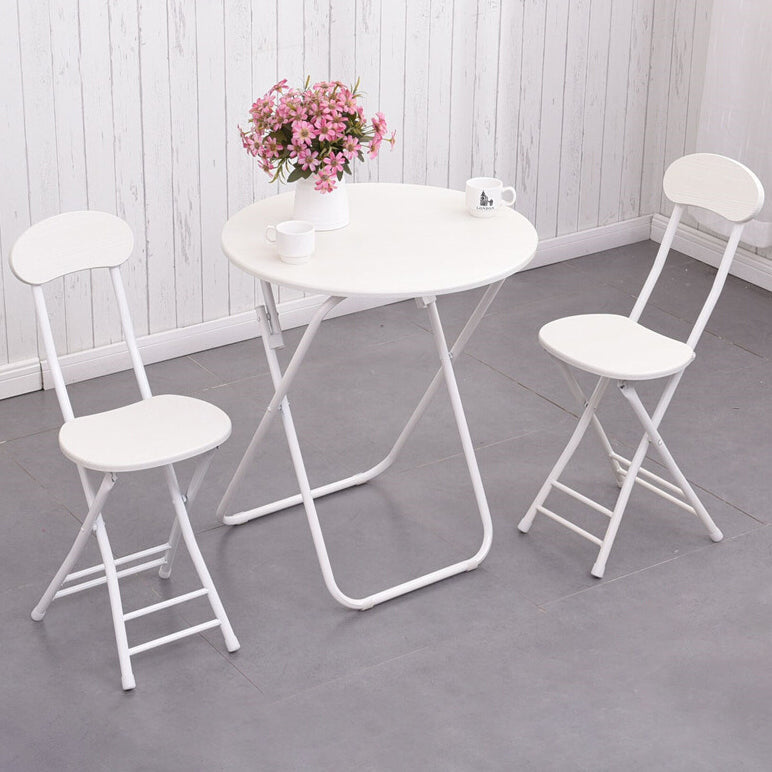Folding Dining Table Set with Round Top and White Base Table Set for Home Use Clearhalo 'Dining Room Sets' 'Dining Tables & Seating' 'dining_room_set' 'furn' 'furn_dining_room_set' 'Furniture' 'furniture_dining_room_set' 'Kitchen & Dining Furniture' 'kitchen&dining_furn' 'kitchen' 3474668