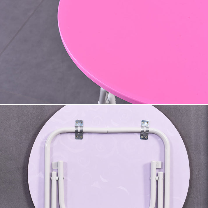 Folding Dining Table Set with Round Top and White Base Table Set for Home Use Clearhalo 'Dining Room Sets' 'Dining Tables & Seating' 'dining_room_set' 'furn' 'furn_dining_room_set' 'Furniture' 'furniture_dining_room_set' 'Kitchen & Dining Furniture' 'kitchen&dining_furn' 'kitchen' 3474670