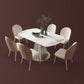 Modern Sintered Stone White Dining Room Set Space-Saving Design Dining Table Furniture 7 Piece Set Clearhalo 'Dining Room Sets' 'Dining Tables & Seating' 'dining_room_set' 'furn' 'furn_dining_room_set' 'Furniture' 'furniture_dining_room_set' 'Kitchen & Dining Furniture' 'kitchen&dining_furn' 'kitchen' 3474678