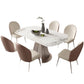 Modern Sintered Stone White Dining Room Set Space-Saving Design Dining Table Furniture Clearhalo 'Dining Room Sets' 'Dining Tables & Seating' 'dining_room_set' 'furn' 'furn_dining_room_set' 'Furniture' 'furniture_dining_room_set' 'Kitchen & Dining Furniture' 'kitchen&dining_furn' 'kitchen' 3474683