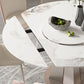 Modern Sintered Stone White Dining Room Set Space-Saving Design Dining Table Furniture Clearhalo 'Dining Room Sets' 'Dining Tables & Seating' 'dining_room_set' 'furn' 'furn_dining_room_set' 'Furniture' 'furniture_dining_room_set' 'Kitchen & Dining Furniture' 'kitchen&dining_furn' 'kitchen' 3474684