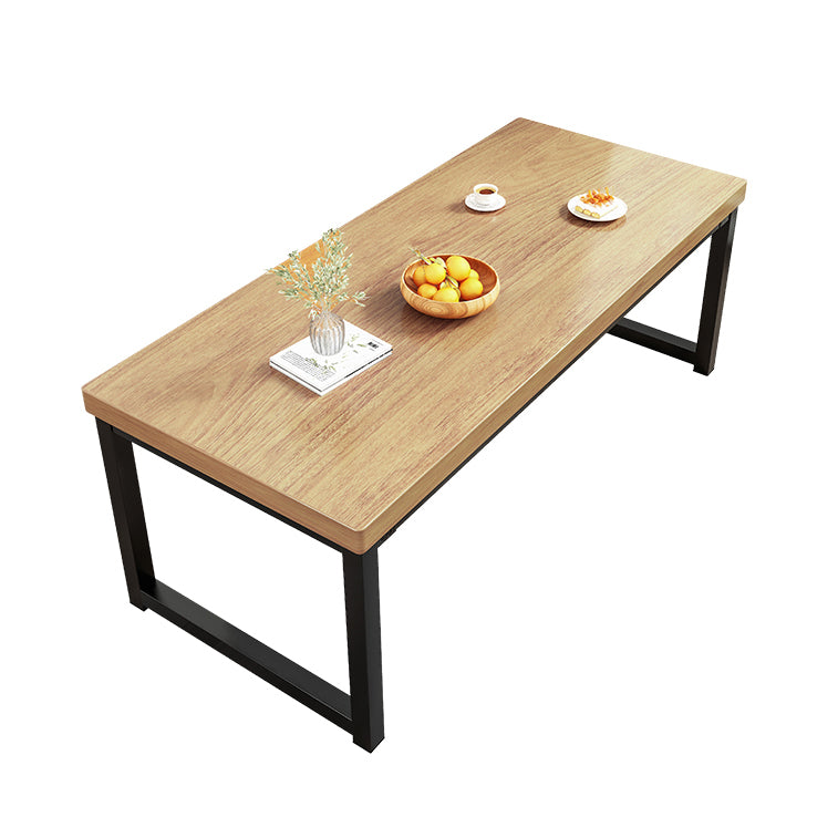 Contemporary Style Rectangular MDF Dining Set Dining Table with Metal Trestle Base Clearhalo 'Dining Room Sets' 'Dining Tables & Seating' 'dining_room_set' 'furn' 'furn_dining_room_set' 'Furniture' 'furniture_dining_room_set' 'Kitchen & Dining Furniture' 'kitchen&dining_furn' 'kitchen' 3474695