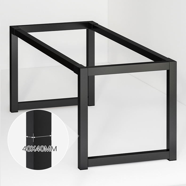 Contemporary Style Rectangular MDF Dining Set Dining Table with Metal Trestle Base Clearhalo 'Dining Room Sets' 'Dining Tables & Seating' 'dining_room_set' 'furn' 'furn_dining_room_set' 'Furniture' 'furniture_dining_room_set' 'Kitchen & Dining Furniture' 'kitchen&dining_furn' 'kitchen' 3474697