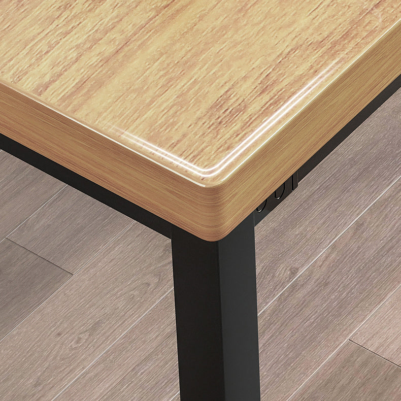 Contemporary Style Rectangular MDF Dining Set Dining Table with Metal Trestle Base Clearhalo 'Dining Room Sets' 'Dining Tables & Seating' 'dining_room_set' 'furn' 'furn_dining_room_set' 'Furniture' 'furniture_dining_room_set' 'Kitchen & Dining Furniture' 'kitchen&dining_furn' 'kitchen' 3474698