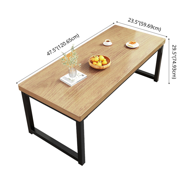 Contemporary Style Rectangular MDF Dining Set Dining Table with Metal Trestle Base Clearhalo 'Dining Room Sets' 'Dining Tables & Seating' 'dining_room_set' 'furn' 'furn_dining_room_set' 'Furniture' 'furniture_dining_room_set' 'Kitchen & Dining Furniture' 'kitchen&dining_furn' 'kitchen' 3474700
