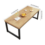 Contemporary Style Rectangular MDF Dining Set Dining Table with Metal Trestle Base Clearhalo 'Dining Room Sets' 'Dining Tables & Seating' 'dining_room_set' 'furn' 'furn_dining_room_set' 'Furniture' 'furniture_dining_room_set' 'Kitchen & Dining Furniture' 'kitchen&dining_furn' 'kitchen' 3474703