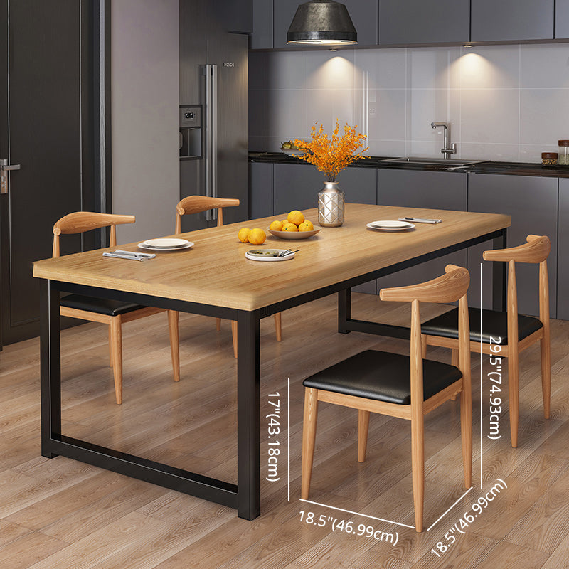 Contemporary Style Rectangular MDF Dining Set Dining Table with Metal Trestle Base Clearhalo 'Dining Room Sets' 'Dining Tables & Seating' 'dining_room_set' 'furn' 'furn_dining_room_set' 'Furniture' 'furniture_dining_room_set' 'Kitchen & Dining Furniture' 'kitchen&dining_furn' 'kitchen' 3474704