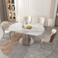 Modern Round Sintered Stone Dining Room Set Space-Saving Design Dining Table Furniture 5 Piece Set Clearhalo 'Dining Room Sets' 'Dining Tables & Seating' 'dining_room_set' 'furn' 'furn_dining_room_set' 'Furniture' 'furniture_dining_room_set' 'Kitchen & Dining Furniture' 'kitchen&dining_furn' 'kitchen' 3474734
