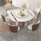 Modern Round Sintered Stone Dining Room Set Space-Saving Design Dining Table Furniture Clearhalo 'Dining Room Sets' 'Dining Tables & Seating' 'dining_room_set' 'furn' 'furn_dining_room_set' 'Furniture' 'furniture_dining_room_set' 'Kitchen & Dining Furniture' 'kitchen&dining_furn' 'kitchen' 3474737
