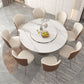 Modern Round Sintered Stone Dining Room Set Space-Saving Design Dining Table Furniture Clearhalo 'Dining Room Sets' 'Dining Tables & Seating' 'dining_room_set' 'furn' 'furn_dining_room_set' 'Furniture' 'furniture_dining_room_set' 'Kitchen & Dining Furniture' 'kitchen&dining_furn' 'kitchen' 3474739