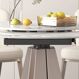 Modern Round Sintered Stone Dining Room Set Space-Saving Design Dining Table Furniture Clearhalo 'Dining Room Sets' 'Dining Tables & Seating' 'dining_room_set' 'furn' 'furn_dining_room_set' 'Furniture' 'furniture_dining_room_set' 'Kitchen & Dining Furniture' 'kitchen&dining_furn' 'kitchen' 3474742