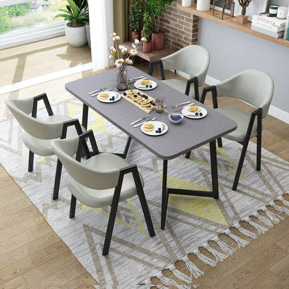 Traditional Wooden Top Dining Set with 2 Wooden Legs Base for Dining Furniture 47.2"L x 23.6"W x 29.5"H Grey 5 Piece Set Clearhalo 'Dining Room Sets' 'Dining Tables & Seating' 'dining_room_set' 'furn' 'furn_dining_room_set' 'Furniture' 'furniture_dining_room_set' 'Kitchen & Dining Furniture' 'kitchen&dining_furn' 'kitchen' 3474763