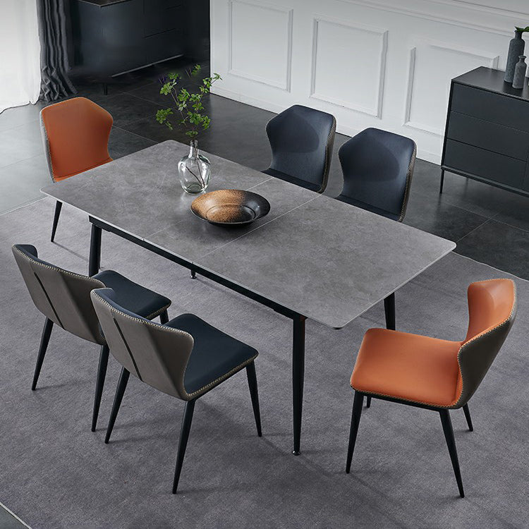 Kitchen Modern Sintered Stone Top Dinette Set with Removable Leaf Dining Room Furniture Clearhalo 'Dining Room Sets' 'Dining Tables & Seating' 'dining_room_set' 'furn' 'furn_dining_room_set' 'Furniture' 'furniture_dining_room_set' 'Kitchen & Dining Furniture' 'kitchen&dining_furn' 'kitchen' 3474771