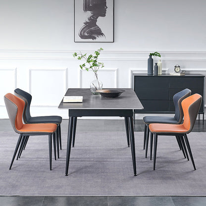 Kitchen Modern Sintered Stone Top Dinette Set with Removable Leaf Dining Room Furniture 5 Piece Set Clearhalo 'Dining Room Sets' 'Dining Tables & Seating' 'dining_room_set' 'furn' 'furn_dining_room_set' 'Furniture' 'furniture_dining_room_set' 'Kitchen & Dining Furniture' 'kitchen&dining_furn' 'kitchen' 3474772