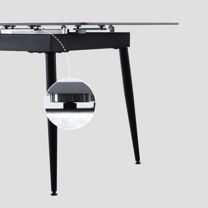 Kitchen Modern Sintered Stone Top Dinette Set with Removable Leaf Dining Room Furniture Clearhalo 'Dining Room Sets' 'Dining Tables & Seating' 'dining_room_set' 'furn' 'furn_dining_room_set' 'Furniture' 'furniture_dining_room_set' 'Kitchen & Dining Furniture' 'kitchen&dining_furn' 'kitchen' 3474776