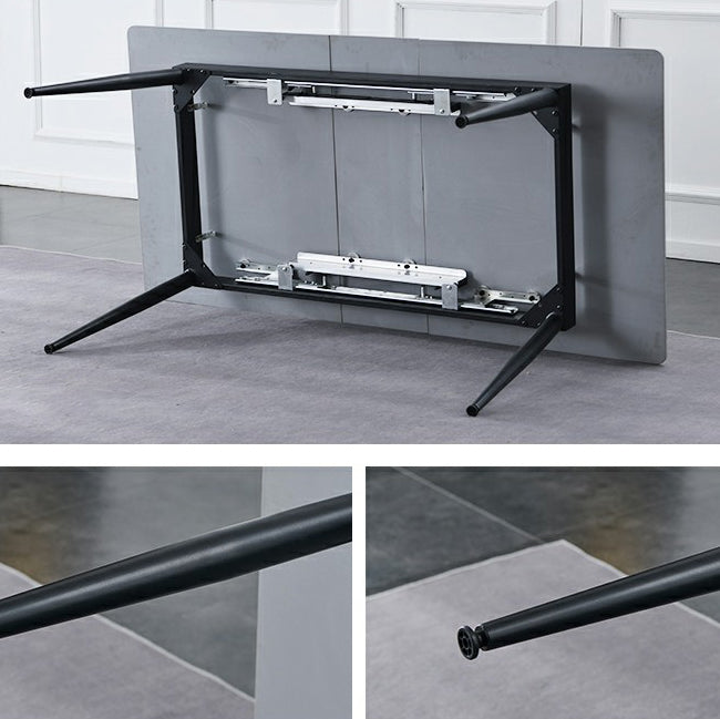 Kitchen Modern Sintered Stone Top Dinette Set with Removable Leaf Dining Room Furniture Clearhalo 'Dining Room Sets' 'Dining Tables & Seating' 'dining_room_set' 'furn' 'furn_dining_room_set' 'Furniture' 'furniture_dining_room_set' 'Kitchen & Dining Furniture' 'kitchen&dining_furn' 'kitchen' 3474779