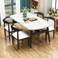 Standard Wood Top Dining Room Set with 4 Black Wood Legs Base for Dining Furniture White 5 Piece Set Clearhalo 'Dining Room Sets' 'Dining Tables & Seating' 'dining_room_set' 'furn' 'furn_dining_room_set' 'Furniture' 'furniture_dining_room_set' 'Kitchen & Dining Furniture' 'kitchen&dining_furn' 'kitchen' 3474784