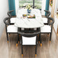 Standard Wood Top Dining Room Set with 4 Black Wood Legs Base for Dining Furniture 55.1"L x 31.5"W x 29.5"H White 7 Piece Set Clearhalo 'Dining Room Sets' 'Dining Tables & Seating' 'dining_room_set' 'furn' 'furn_dining_room_set' 'Furniture' 'furniture_dining_room_set' 'Kitchen & Dining Furniture' 'kitchen&dining_furn' 'kitchen' 3474787
