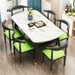 Standard Wood Top Dining Room Set with 4 Black Wood Legs Base for Dining Furniture 55.1"L x 31.5"W x 29.5"H Green 7 Piece Set Clearhalo 'Dining Room Sets' 'Dining Tables & Seating' 'dining_room_set' 'furn' 'furn_dining_room_set' 'Furniture' 'furniture_dining_room_set' 'Kitchen & Dining Furniture' 'kitchen&dining_furn' 'kitchen' 3474788
