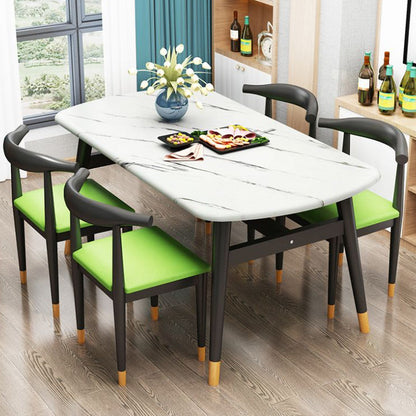 Standard Wood Top Dining Room Set with 4 Black Wood Legs Base for Dining Furniture Green 5 Piece Set Clearhalo 'Dining Room Sets' 'Dining Tables & Seating' 'dining_room_set' 'furn' 'furn_dining_room_set' 'Furniture' 'furniture_dining_room_set' 'Kitchen & Dining Furniture' 'kitchen&dining_furn' 'kitchen' 3474797