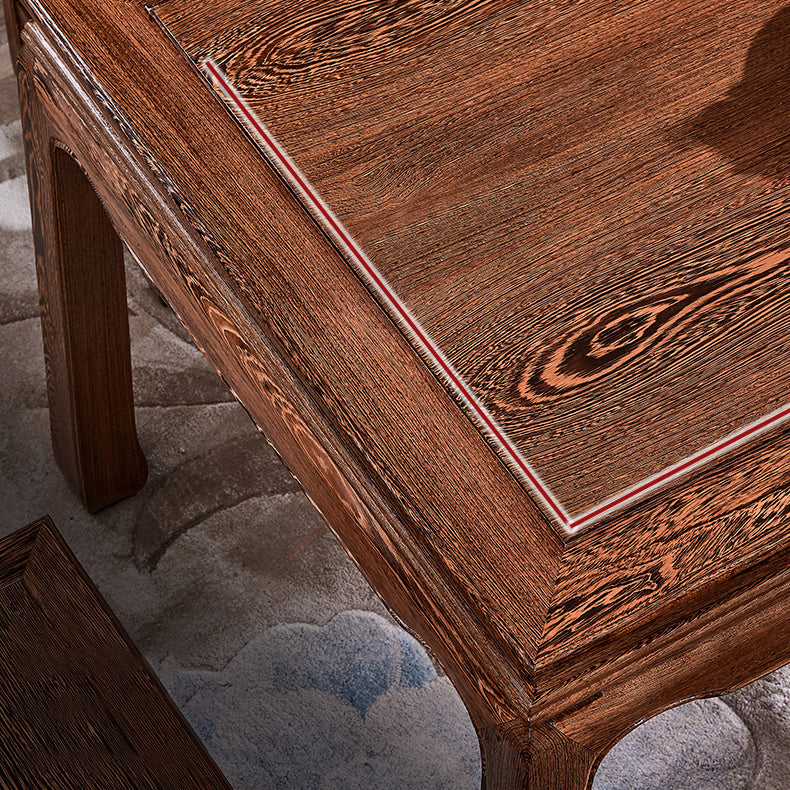 Traditional Style Solid Wood Dining Set with Fixed Rectangle Shape Table and 4 Legs Base Clearhalo 'Dining Room Sets' 'Dining Tables & Seating' 'dining_room_set' 'furn' 'furn_dining_room_set' 'Furniture' 'furniture_dining_room_set' 'Kitchen & Dining Furniture' 'kitchen&dining_furn' 'kitchen' 3474815