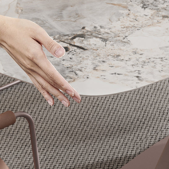 Dining Room Set Modern Sintered Stone Table with Pedestal Base Rectangle Dining Set for Restaurant Clearhalo 'Dining Room Sets' 'Dining Tables & Seating' 'dining_room_set' 'furn' 'furn_dining_room_set' 'Furniture' 'furniture_dining_room_set' 'Kitchen & Dining Furniture' 'kitchen&dining_furn' 'kitchen' 3474842