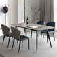Minimalist Style Dining Table Set with Rectangle Shape Table and Upholstered Chairs Clearhalo 'Dining Room Sets' 'Dining Tables & Seating' 'dining_room_set' 'furn' 'furn_dining_room_set' 'Furniture' 'furniture_dining_room_set' 'Kitchen & Dining Furniture' 'kitchen&dining_furn' 'kitchen' 3474855