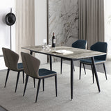 Minimalist Style Dining Table Set with Rectangle Shape Table and Upholstered Chairs Clearhalo 'Dining Room Sets' 'Dining Tables & Seating' 'dining_room_set' 'furn' 'furn_dining_room_set' 'Furniture' 'furniture_dining_room_set' 'Kitchen & Dining Furniture' 'kitchen&dining_furn' 'kitchen' 3474855