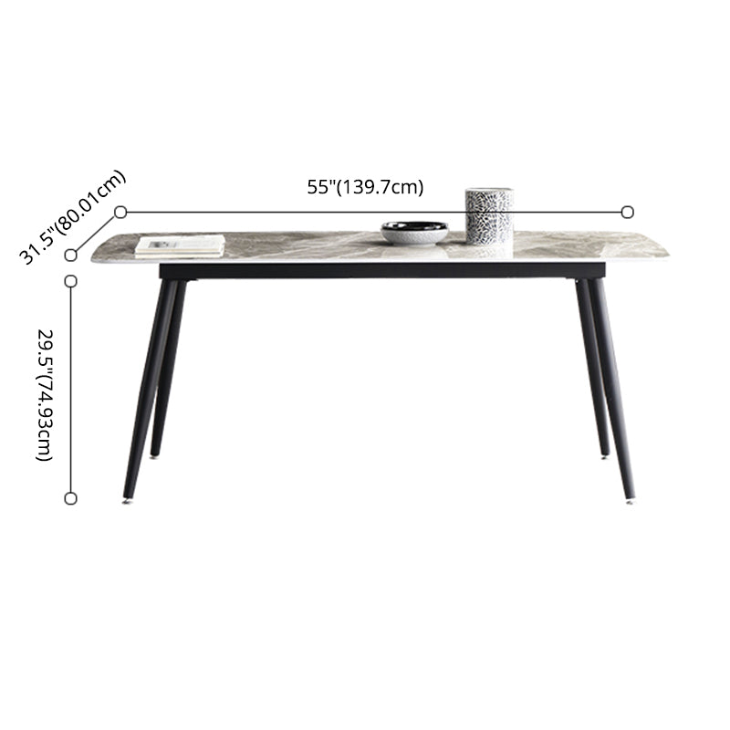 Minimalist Style Dining Table Set with Rectangle Shape Table and Upholstered Chairs Clearhalo 'Dining Room Sets' 'Dining Tables & Seating' 'dining_room_set' 'furn' 'furn_dining_room_set' 'Furniture' 'furniture_dining_room_set' 'Kitchen & Dining Furniture' 'kitchen&dining_furn' 'kitchen' 3474863