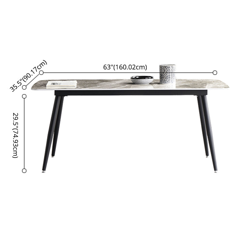 Minimalist Style Dining Table Set with Rectangle Shape Table and Upholstered Chairs Clearhalo 'Dining Room Sets' 'Dining Tables & Seating' 'dining_room_set' 'furn' 'furn_dining_room_set' 'Furniture' 'furniture_dining_room_set' 'Kitchen & Dining Furniture' 'kitchen&dining_furn' 'kitchen' 3474865