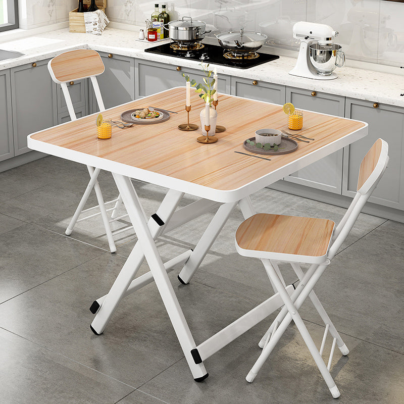 Foldable Solid Wood Dining Room Set of with Double Pedestal Base Dining Room Furniture for Home Use Natural 3 Piece Set Clearhalo 'Dining Room Sets' 'Dining Tables & Seating' 'dining_room_set' 'furn' 'furn_dining_room_set' 'Furniture' 'furniture_dining_room_set' 'Kitchen & Dining Furniture' 'kitchen&dining_furn' 'kitchen' 3474885