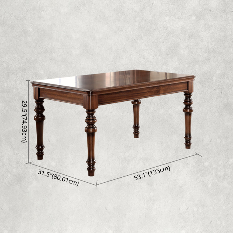 Traditional Style Solid Wood Dining Set with Rectangle Shape Table Table and 4 Legs Base Clearhalo 'Dining Room Sets' 'Dining Tables & Seating' 'dining_room_set' 'furn' 'furn_dining_room_set' 'Furniture' 'furniture_dining_room_set' 'Kitchen & Dining Furniture' 'kitchen&dining_furn' 'kitchen' 3474915