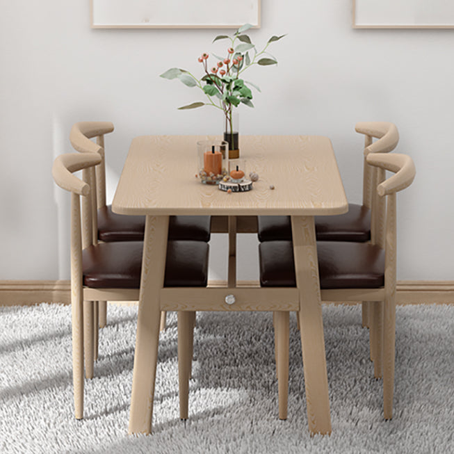 Modern Wood Top Rectangle Shape Dining Furniture 4 Wood Legs Table for Dining Room Furniture Clearhalo 'Dining Room Sets' 'Dining Tables & Seating' 'dining_room_set' 'furn' 'furn_dining_room_set' 'Furniture' 'furniture_dining_room_set' 'Kitchen & Dining Furniture' 'kitchen&dining_furn' 'kitchen' 3474922